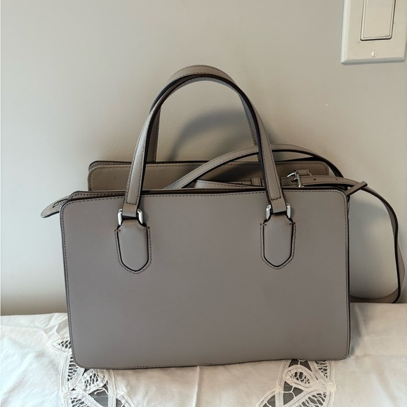Kate Spade Madison Textured Patent Grey Satchel Bag - Picture 3 of 6